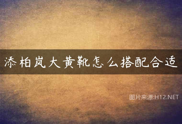 添柏岚大黄靴怎么搭配合适