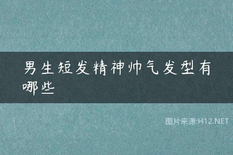 男生短发精神帅气发型有哪些