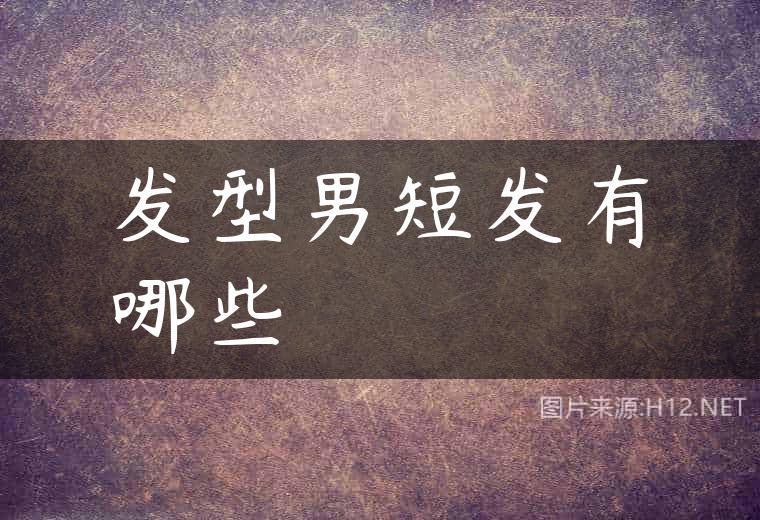发型男短发有哪些