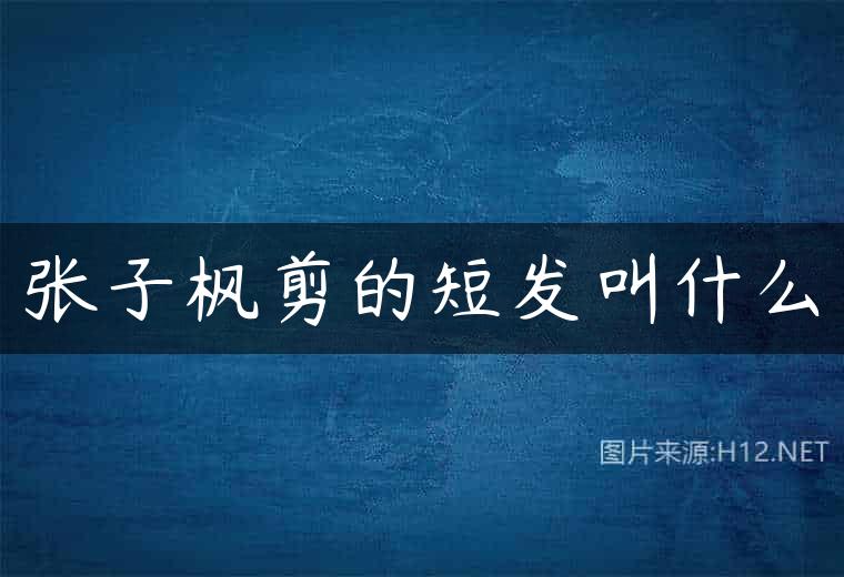张子枫剪的短发叫什么
