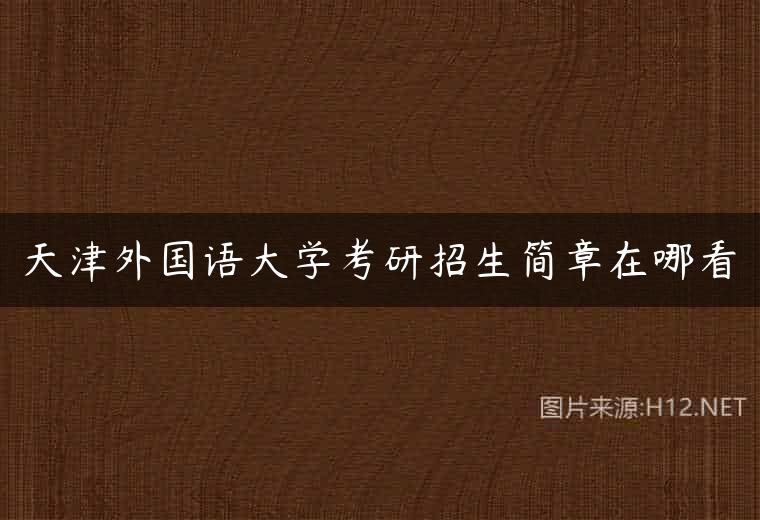 天津外国语大学考研招生简章在哪看