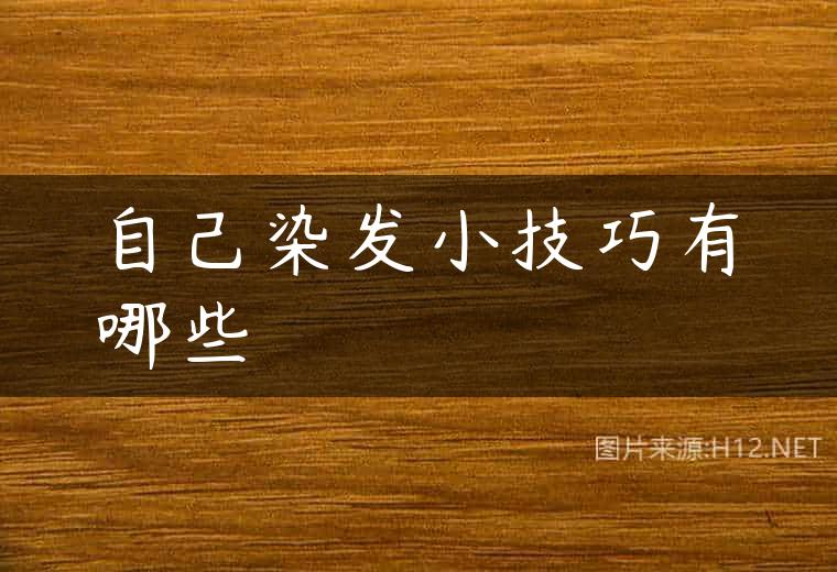 自己染发小技巧有哪些