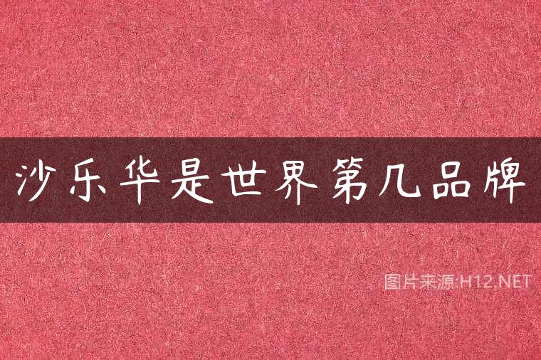 沙乐华是世界第几品牌