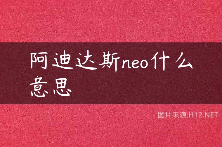 阿迪达斯neo什么意思