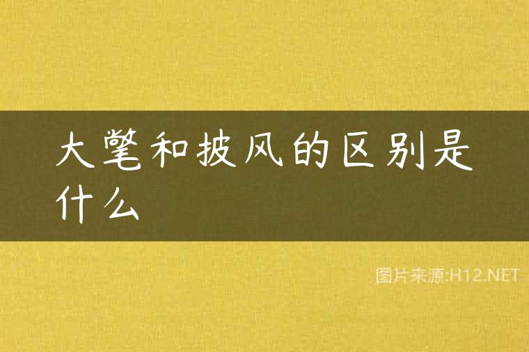 大氅和披风的区别是什么