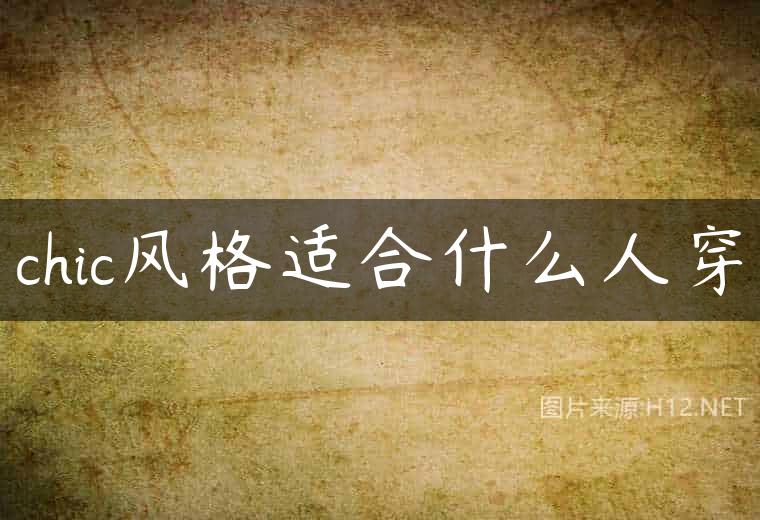 chic风格适合什么人穿