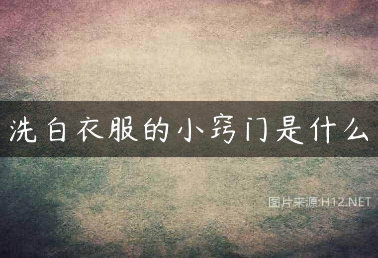 洗白衣服的小窍门是什么