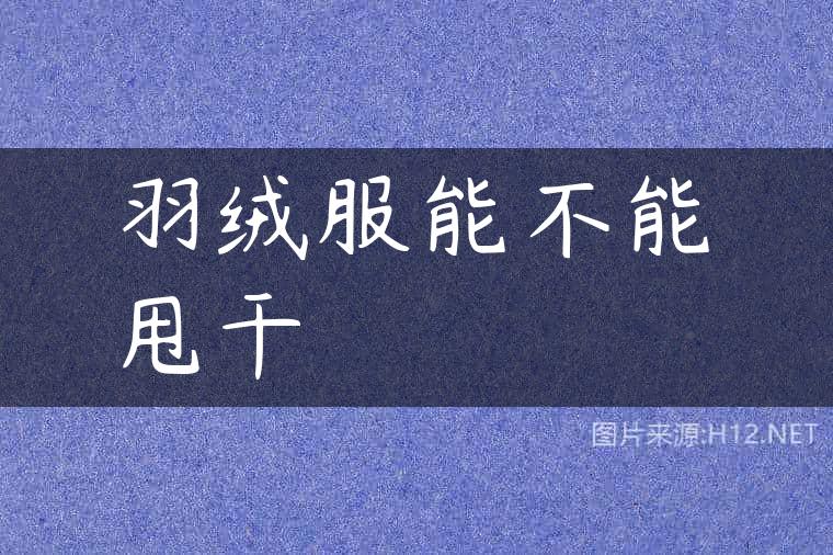 羽绒服能不能甩干