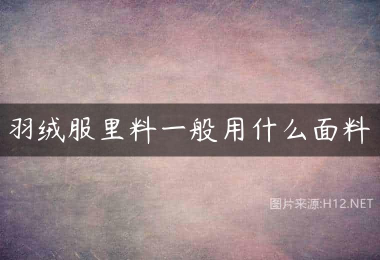羽绒服里料一般用什么面料