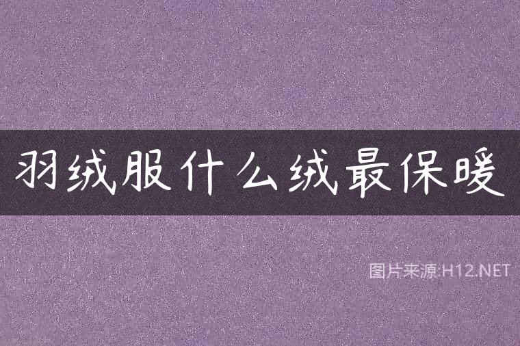 羽绒服什么绒最保暖
