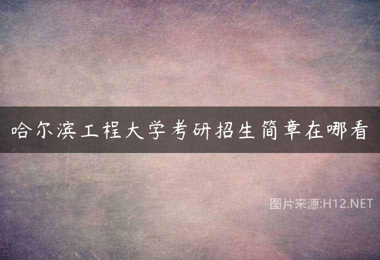 哈尔滨工程大学考研招生简章在哪看