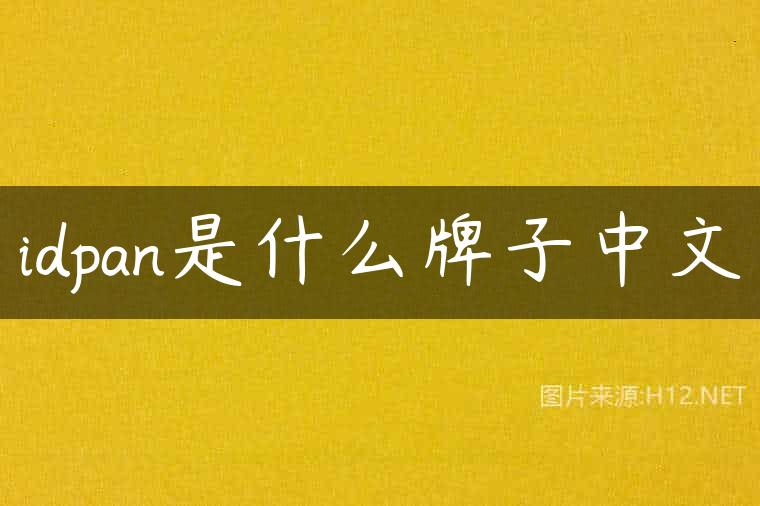 idpan是什么牌子中文