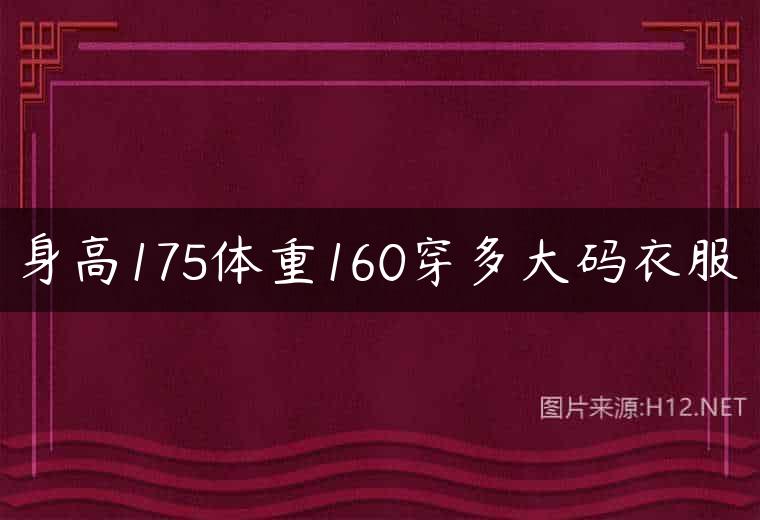 身高175体重160穿多大码衣服