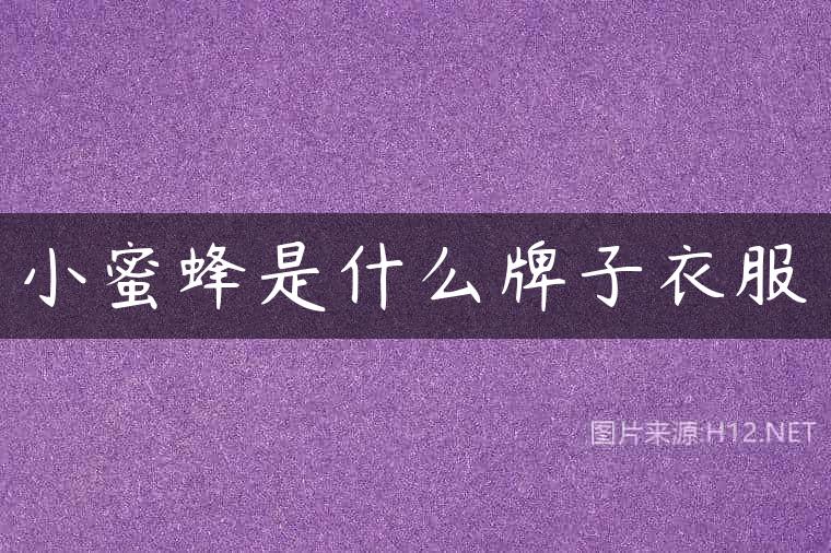小蜜蜂是什么牌子衣服