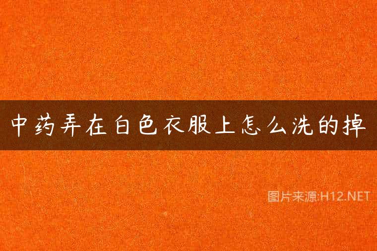 中药弄在白色衣服上怎么洗的掉