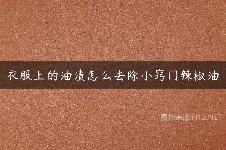 衣服上的油渍怎么去除小窍门辣椒油