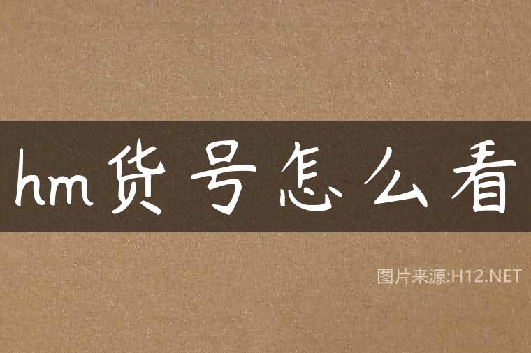 hm货号怎么看