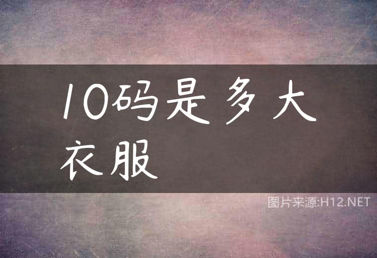 10码是多大衣服
