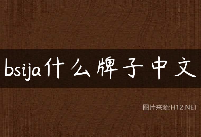 bsija什么牌子中文
