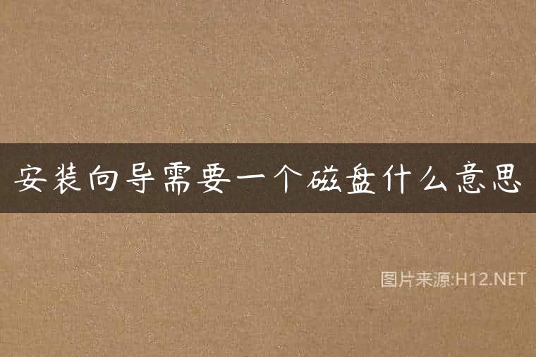 安装向导需要一个磁盘什么意思