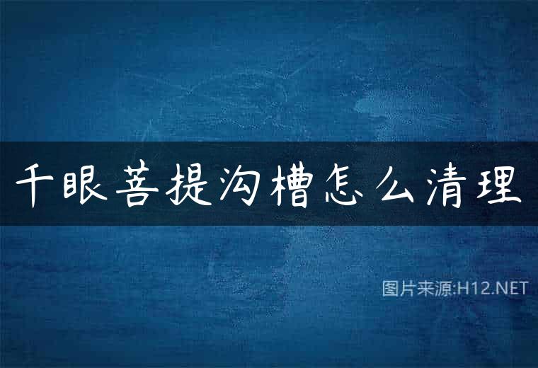 千眼菩提沟槽怎么清理