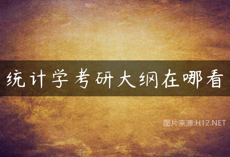 统计学考研大纲在哪看