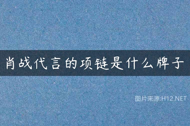 肖战代言的项链是什么牌子