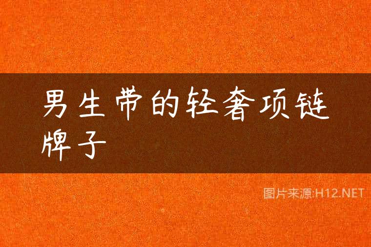 男生带的轻奢项链牌子
