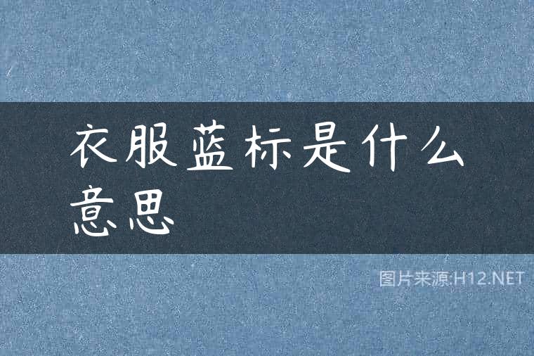 衣服蓝标是什么意思