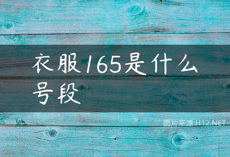 衣服165是什么号段
