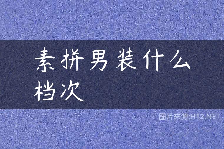 素拼男装什么档次