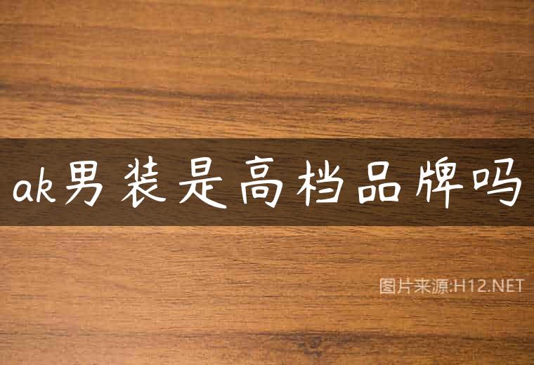ak男装是高档品牌吗