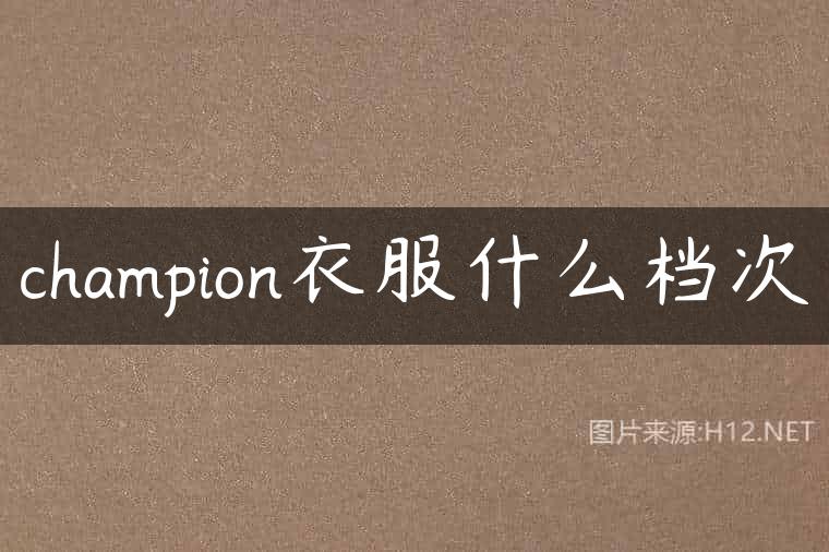 champion衣服什么档次