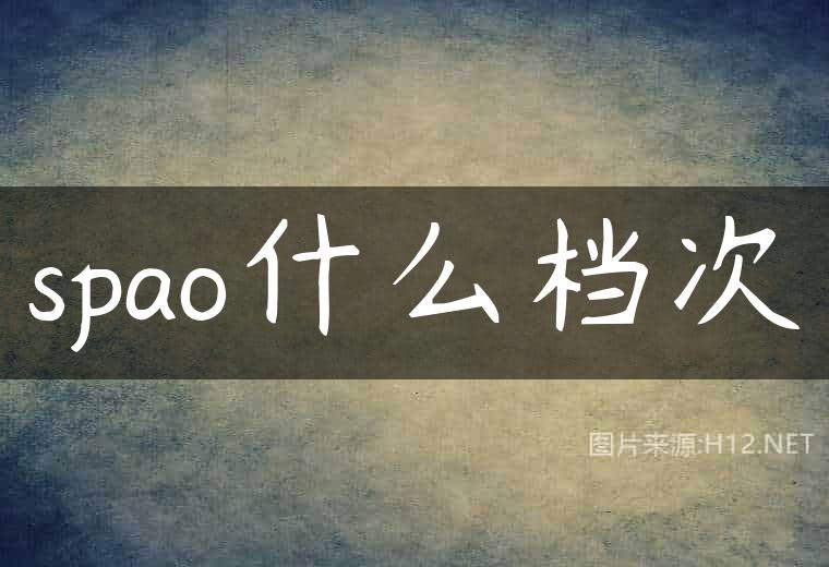 spao什么档次
