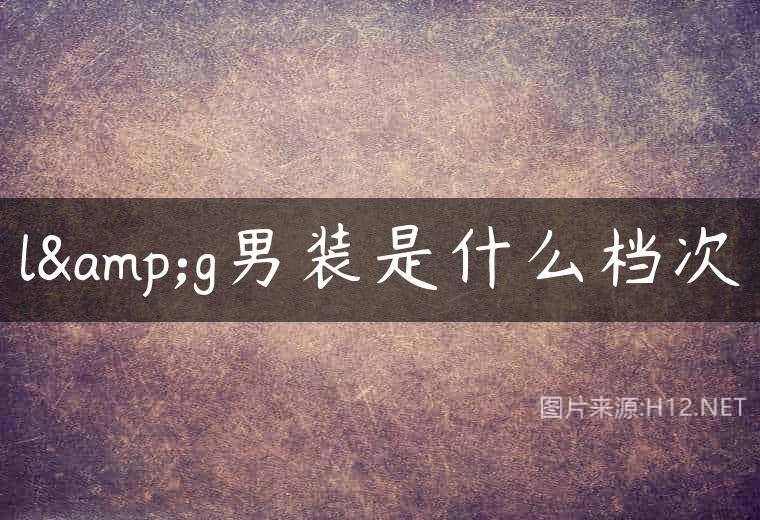 l&g男装是什么档次