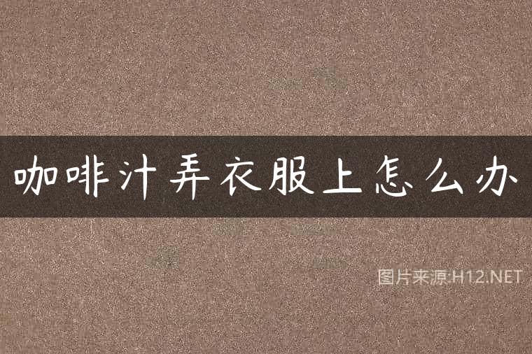 咖啡汁弄衣服上怎么办