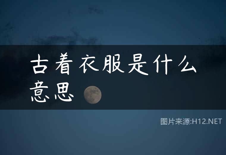 古着衣服是什么意思