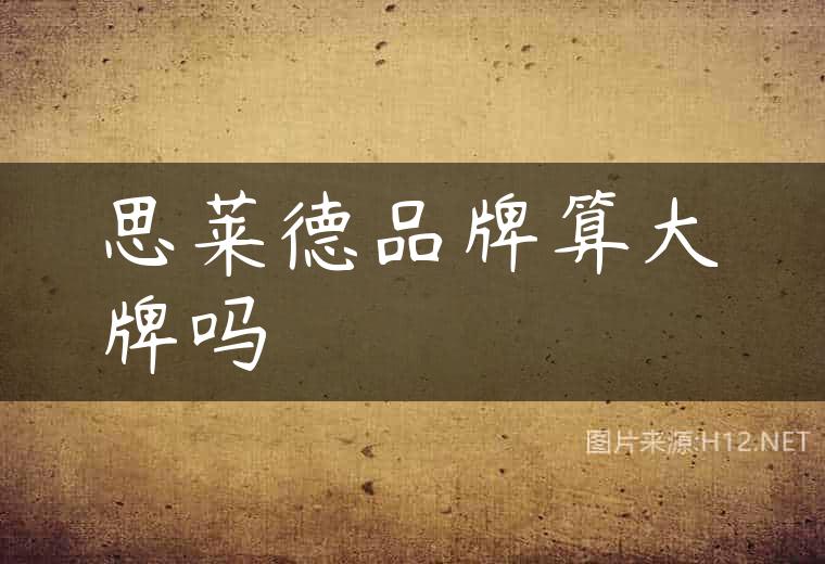 思莱德品牌算大牌吗