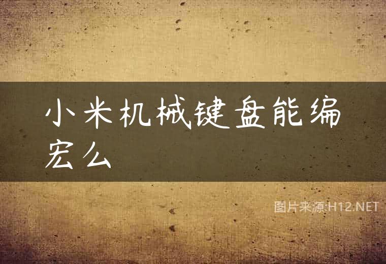 小米机械键盘能编宏么