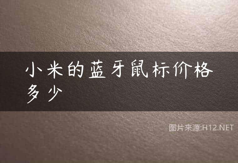 小米的蓝牙鼠标价格多少