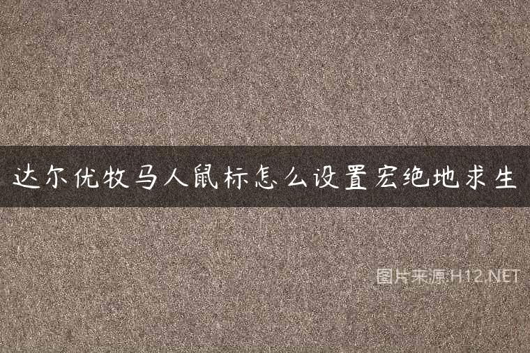 达尔优牧马人鼠标怎么设置宏绝地求生