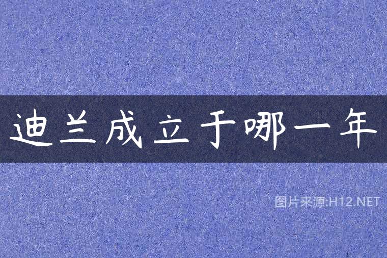 迪兰成立于哪一年