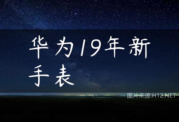 华为19年新手表