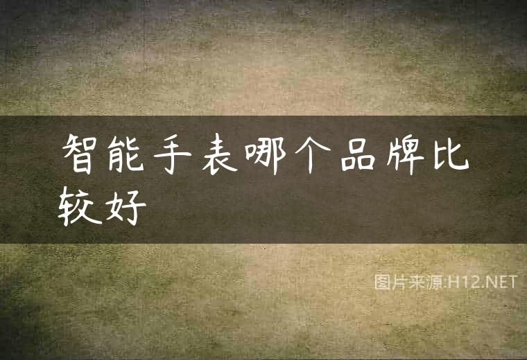 智能手表哪个品牌比较好