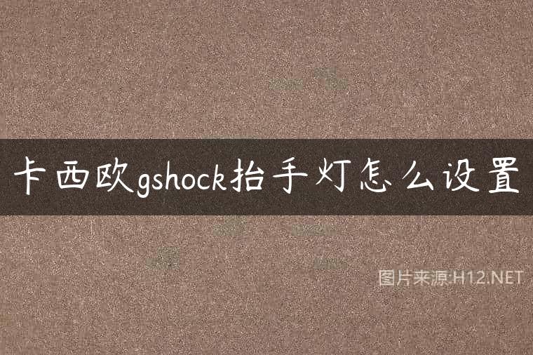 卡西欧gshock抬手灯怎么设置