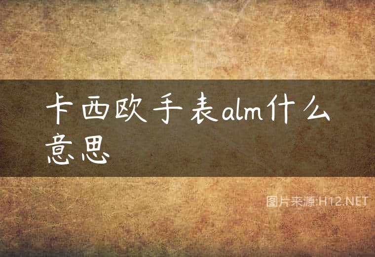 卡西欧手表alm什么意思