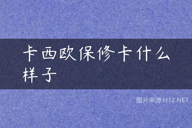 卡西欧保修卡什么样子