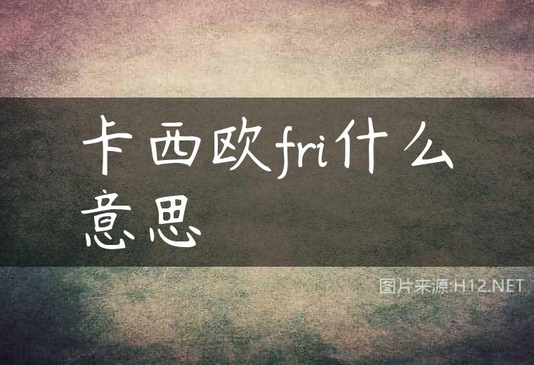 卡西欧fri什么意思