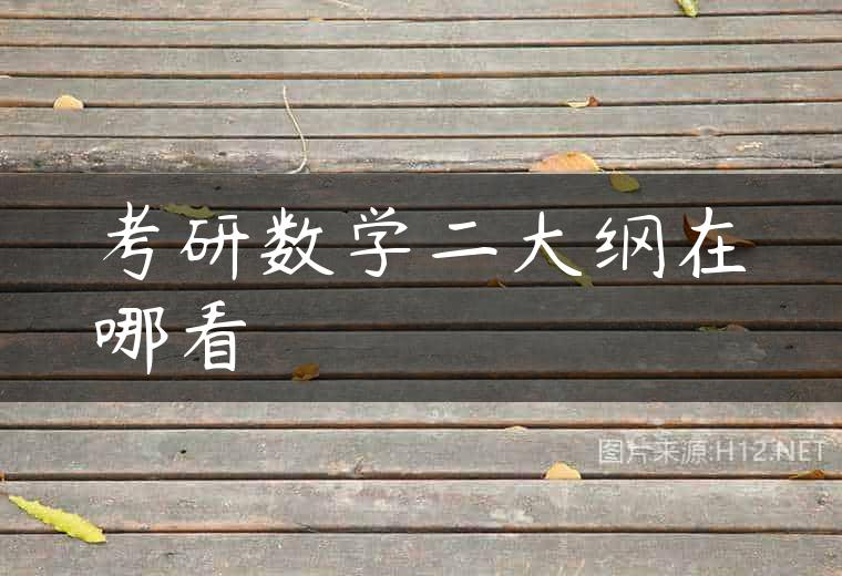 考研数学二大纲在哪看