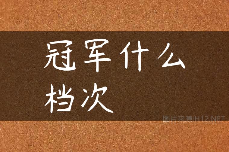 冠军什么档次